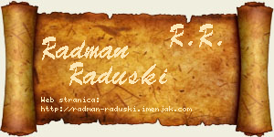 Radman Raduški vizit kartica